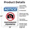 Signmission Photography Prohibited, 18 in W x Rectangle, Aluminum OS-2PACK-NS-A-1824-V-17273 - alternate 3